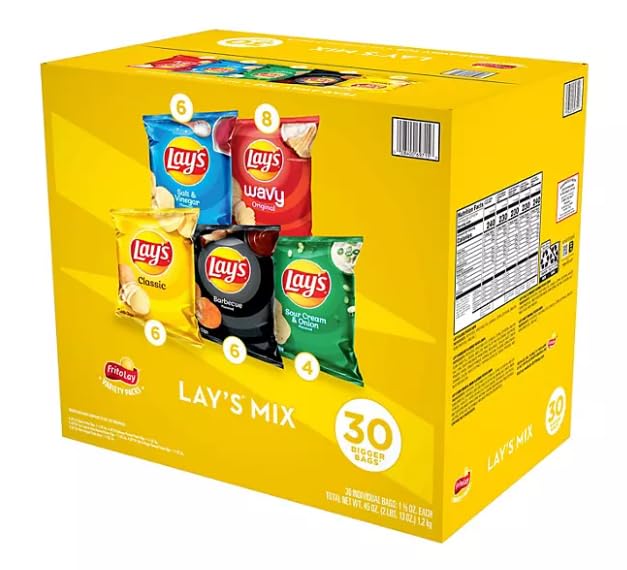 Lay's Potato Chips Variety Pack - 30 Bags of Assorted Flavors | Perfect for Parties, Snacking & Gifts | Crunchy & Delicious Snack Pack