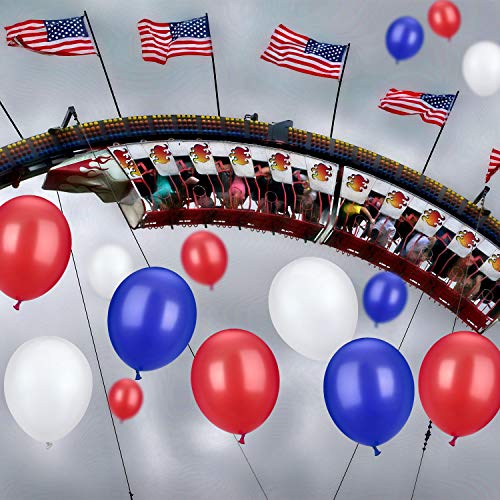 TecUnite 100-Pack 13 Inch Red White Blue Latex Balloons - Patriotic Party Decorations for 4th of July, Independence Day, Weddings & Birthdays - Perfect for Outdoor Celebrations and Festive Home Decor