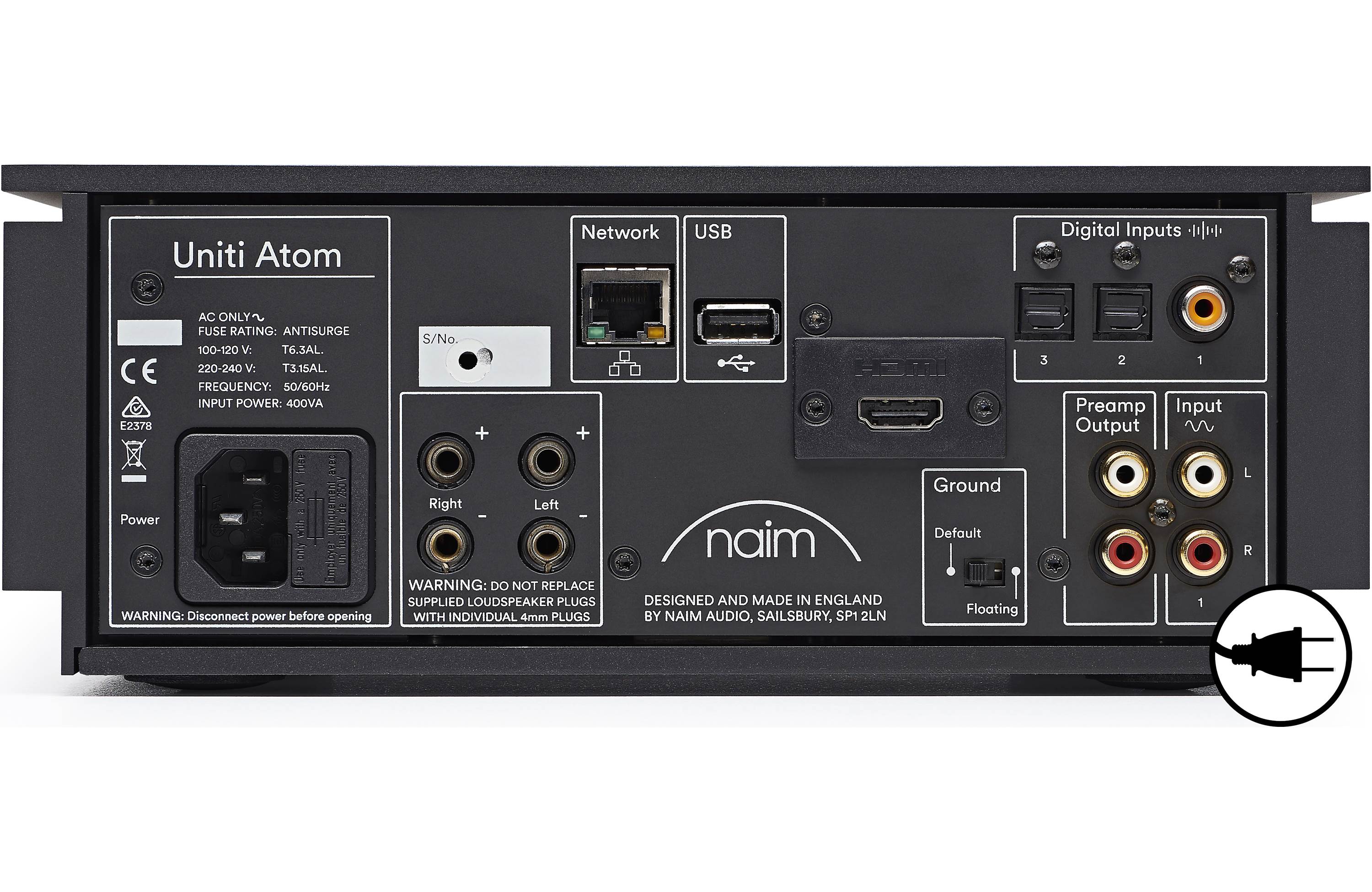 Naim Audio Uniti Atom Hi-Fi Integrated Amplifier with Built-In DAC & Bluetooth - Premium Open Box - Perfect for Home Theater & Audiophile Music Listening