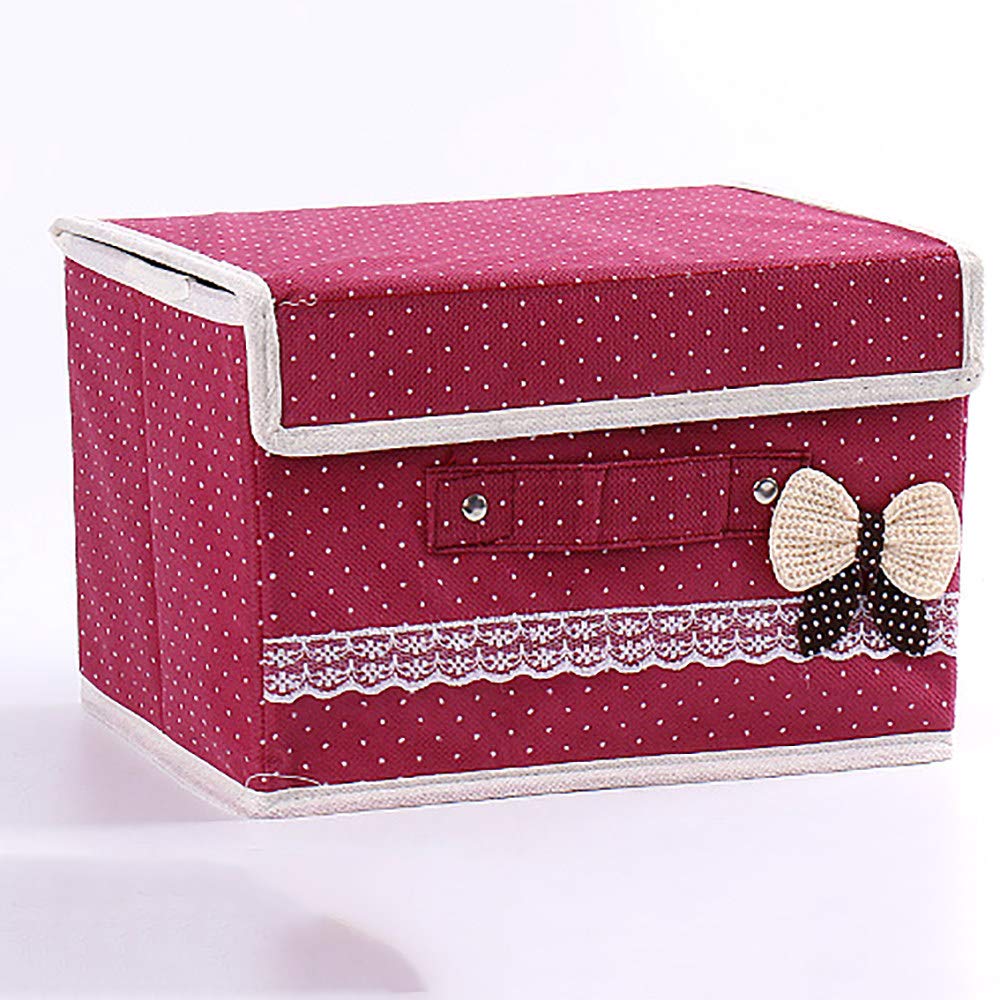 Foldable Non-Woven Storage Box for Underwear, Socks, Bras & Toys - Under Bed Organizer, Space Saving Closet Storage Solution - Perfect for Home, Dorm & Travel Organization (Red)