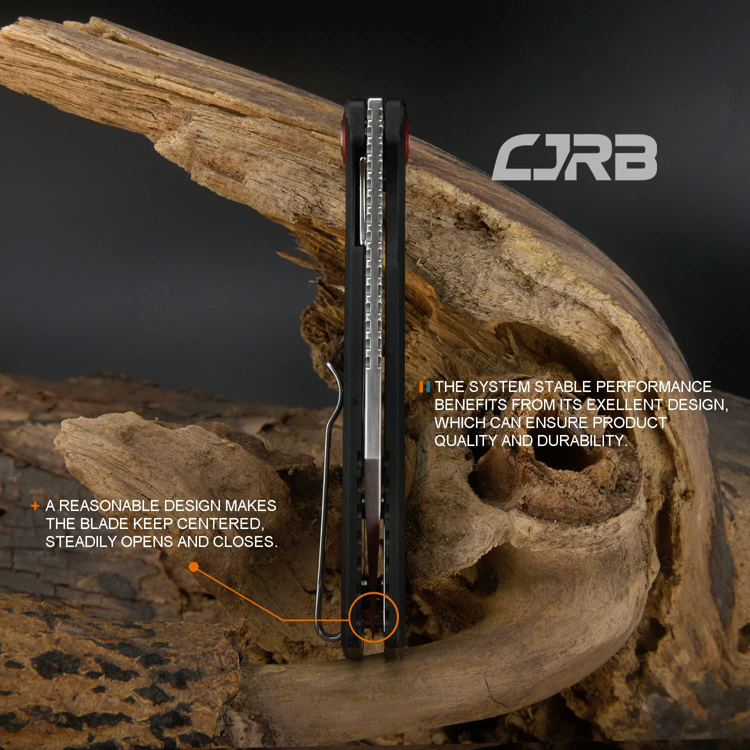CJRB RUFFIAN Folding Pocket Knife (J1924-BK) - AR-RPM9 Powder Steel Blade, Black G10 Tactical Handle, EDC Knife Designed by Dirk Pinkerton | Perfect for Outdoor Camping, Survival Gear & Everyday Carry