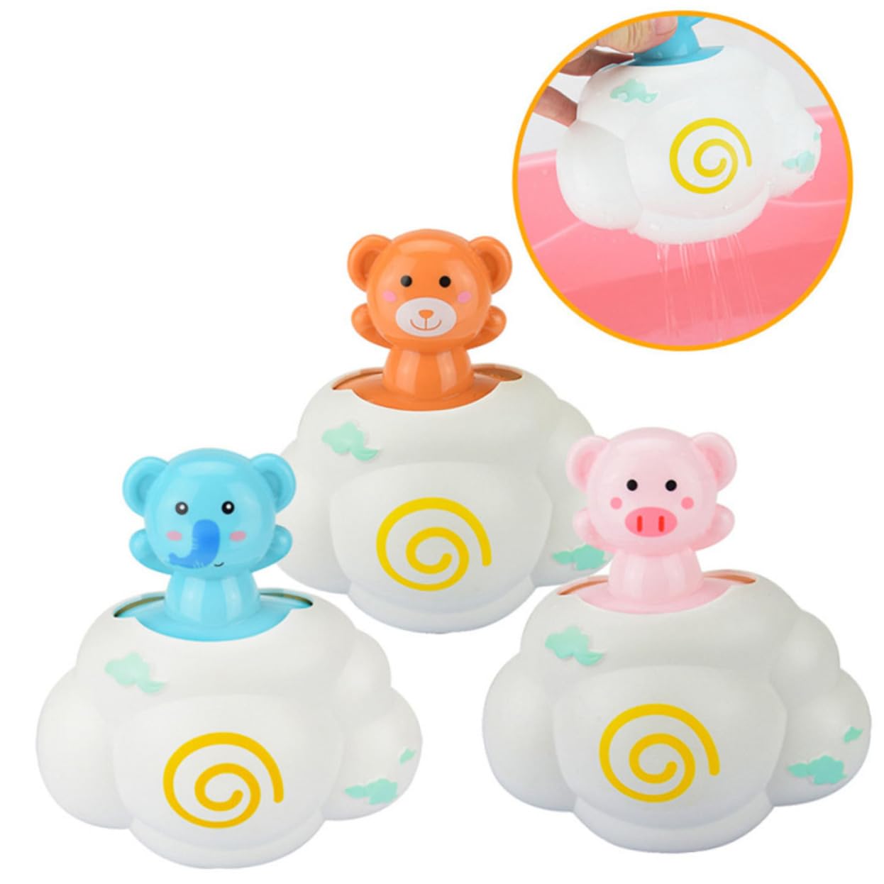 UPKOCH 6-Piece Water Spray Cloud Bath Toys Set - Fun Bathtub Toys for Kids with Squirt Function, Blue Color - Perfect for Toddler Bath Time, Pool Parties & Sensory Play