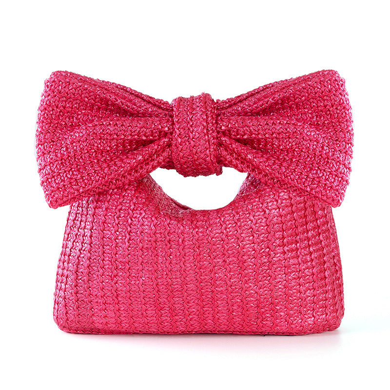 Stylish Straw Bow Design Handbag - Women's Clutch Underarm Tote Bag for Beach, Wedding & Summer Outfits | Eco-Friendly Woven Purse