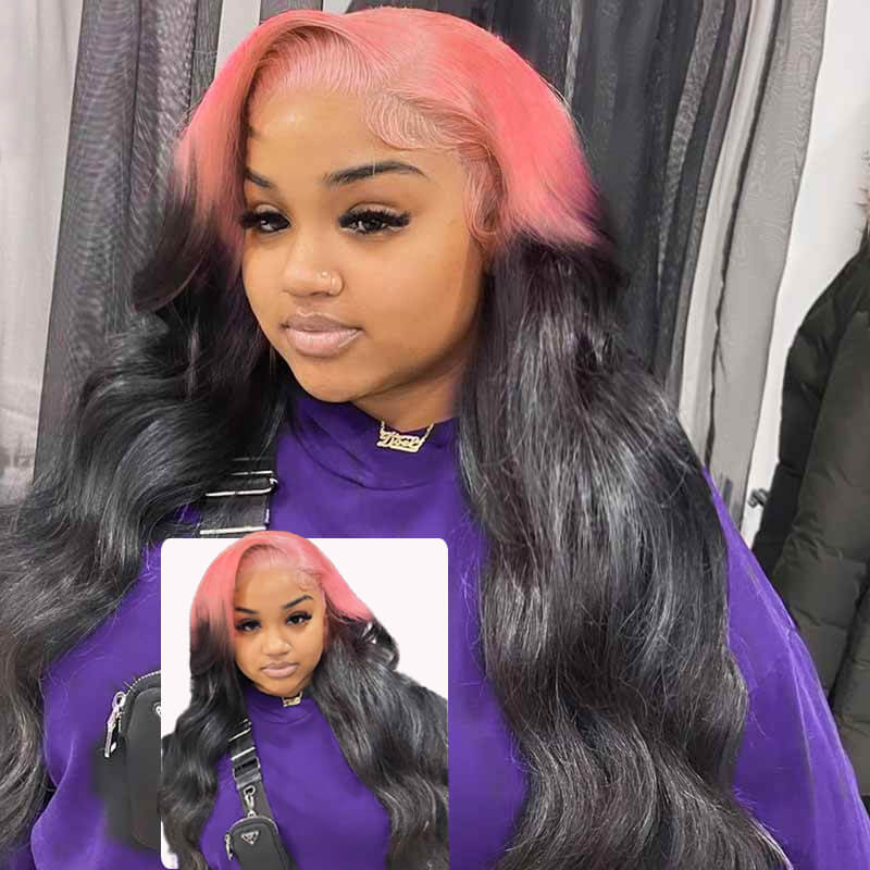 H3-#1B Body Wave with Pink Roots