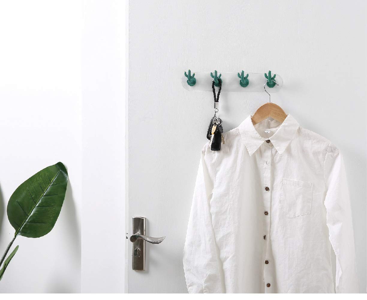 Modern Cactus Wall Hooks - Decorative Wall Mounted Coat Rack for Entryway & Bathroom - Holds Coats, Hats, Scarves, Purses & Towels - Space Saving Home Decor for Bedroom, Hallway & Bathroom Organization