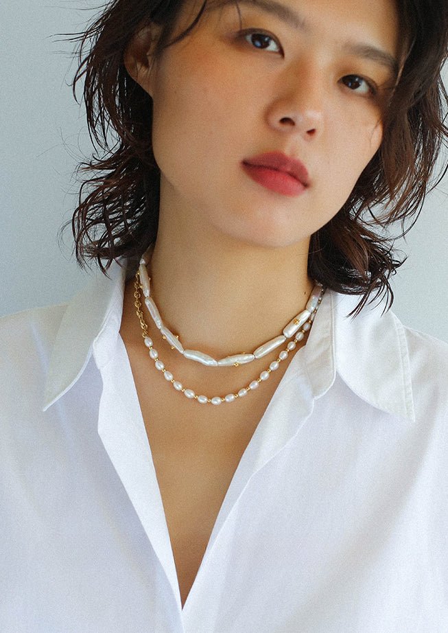Elegant Freshwater Baroque Pearls Overlapping Clavicle Necklace - Perfect for Weddings, Parties & Everyday Wear