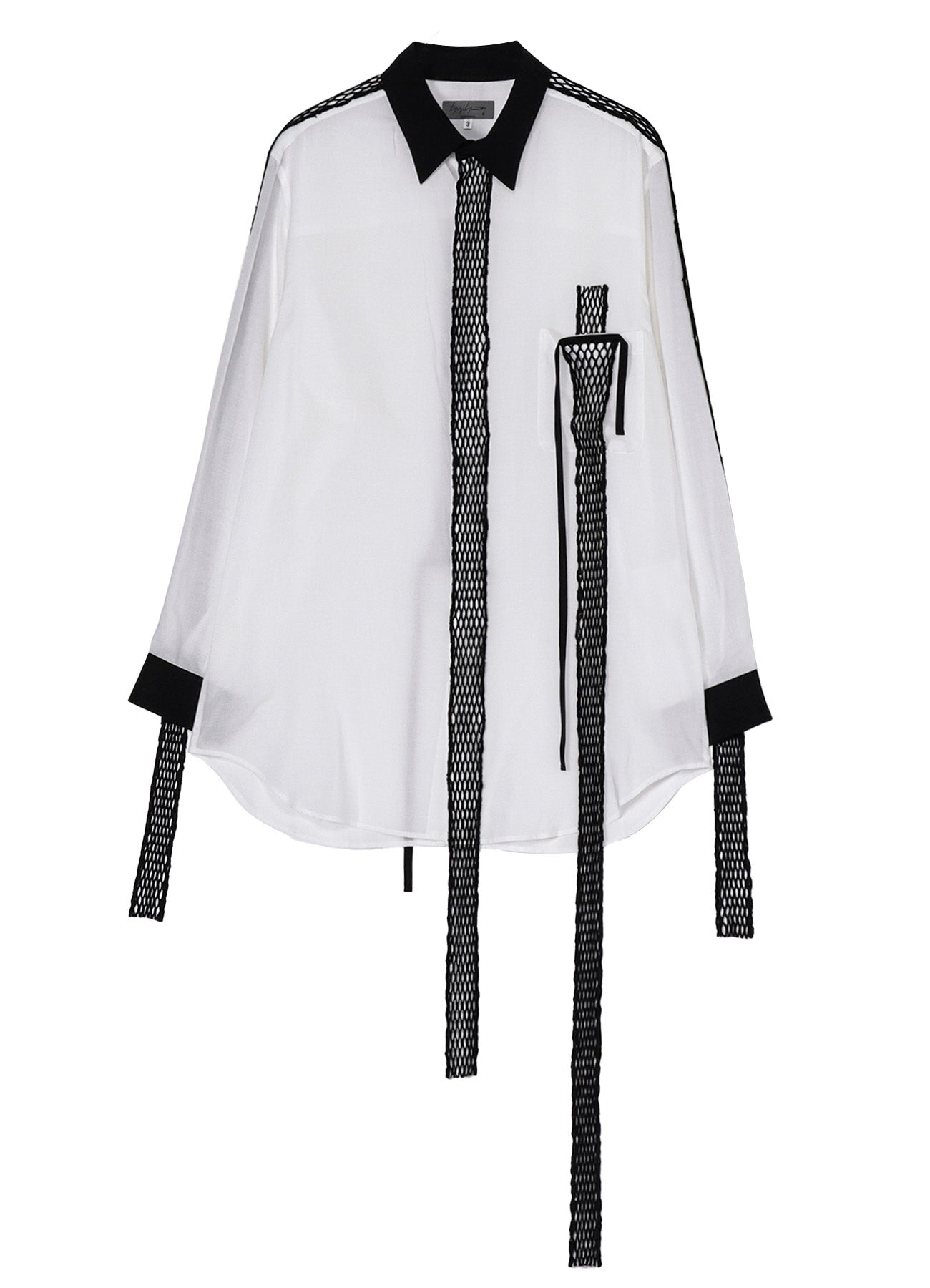 Black Mesh Cellulose Lawn Placket Blouse for Women - Breathable & Stylish Top for Casual Wear, Office, and Summer Outfits