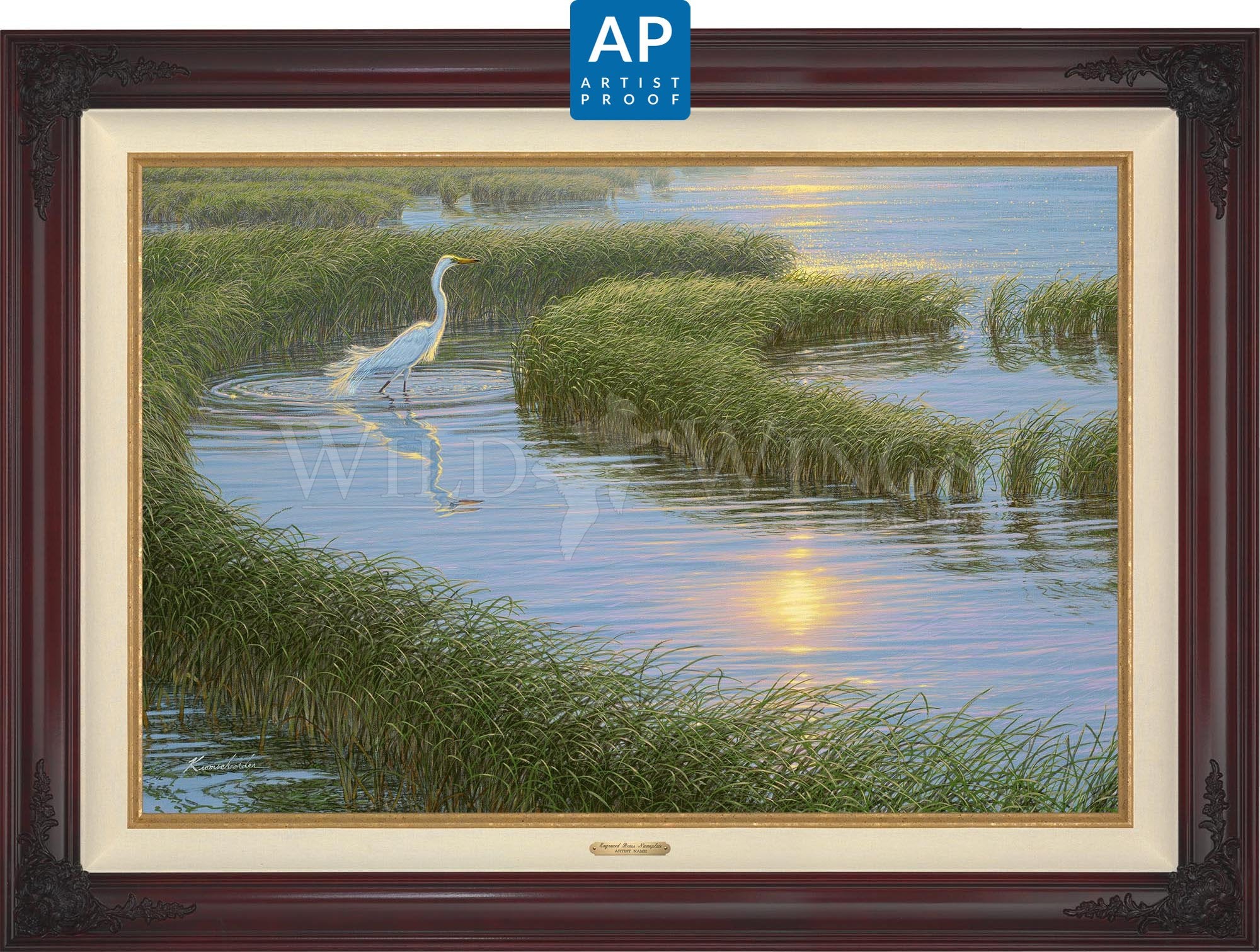 Evening Solitude - White Egret Artist Proof Edition (AP) | Limited Edition Art Print | Perfect for Home Decor, Office Wall Art & Gift Giving