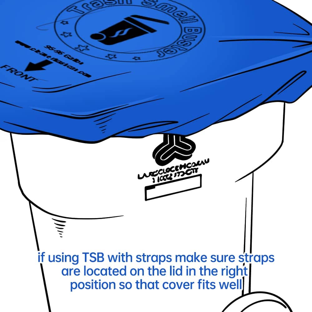64 Gallon Odor Eliminating Trash Can Cover with Elastic Rubber Band - Durable & Effective Garbage Bag for Kitchen, Bathroom, Outdoor Use