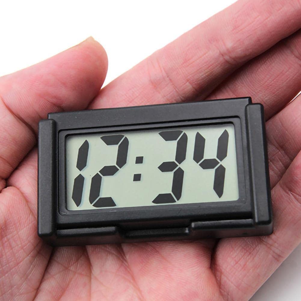 SXRC Mini Car Digital Clock - Auto Dashboard Time Display with Self-Adhesive Bracket, Ideal for Car Air Vent & Truck Dashboard - Perfect for Commuting, Road Trips & Daily Driving