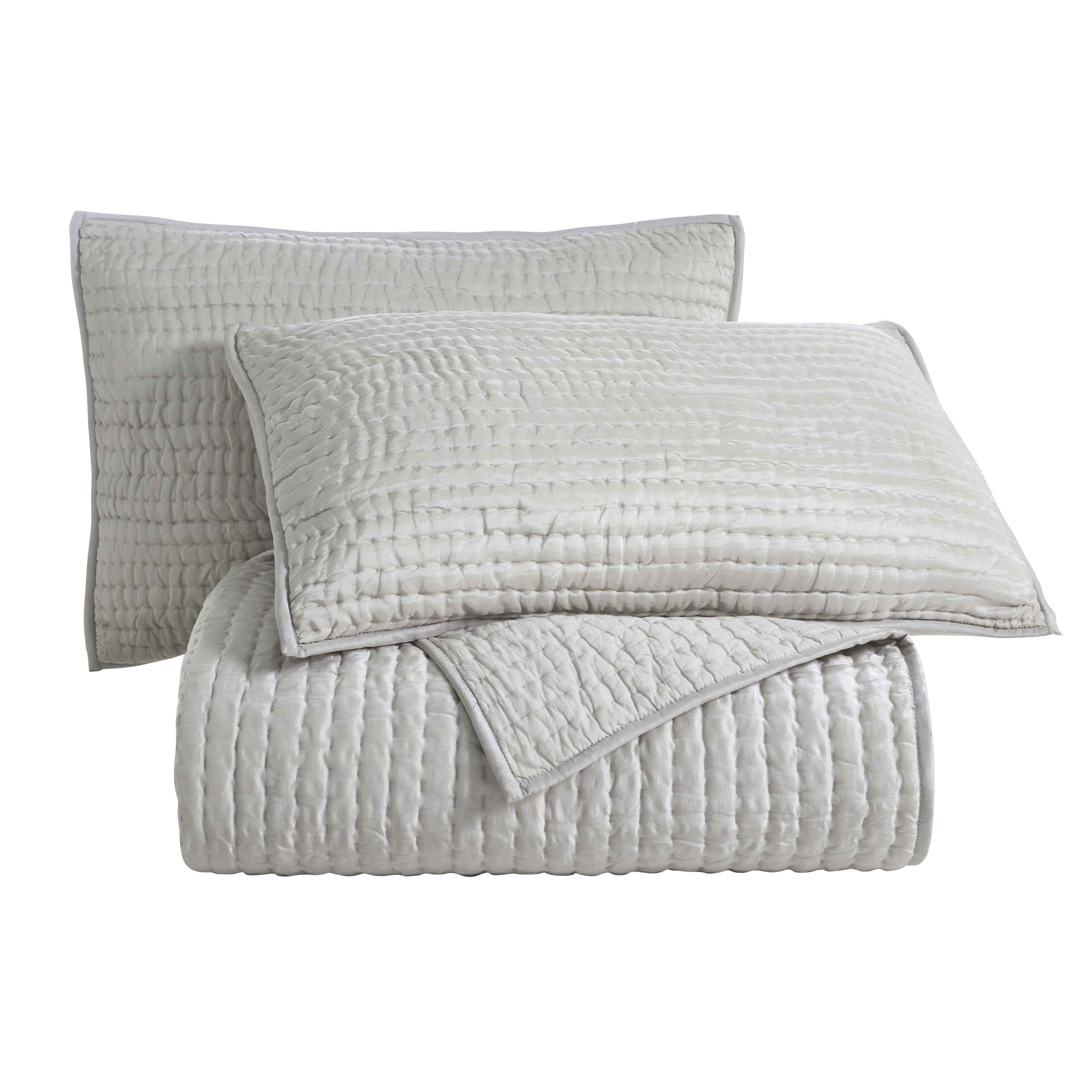 Bella 100% Pure Silk Pick Stitch Medium Weight Quilt & Sham Set - Queen Size Luxury Bedding for Elegant Bedroom Decor & Cozy Sleep