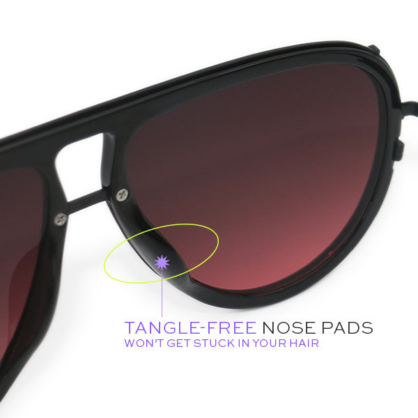 Ivy Luxe Ruby Tangle-Free Round Aviator Sunglasses for Women - Polarized UV Protection - Fashionable Retro Style for Driving, Beach & Outdoor Activities
