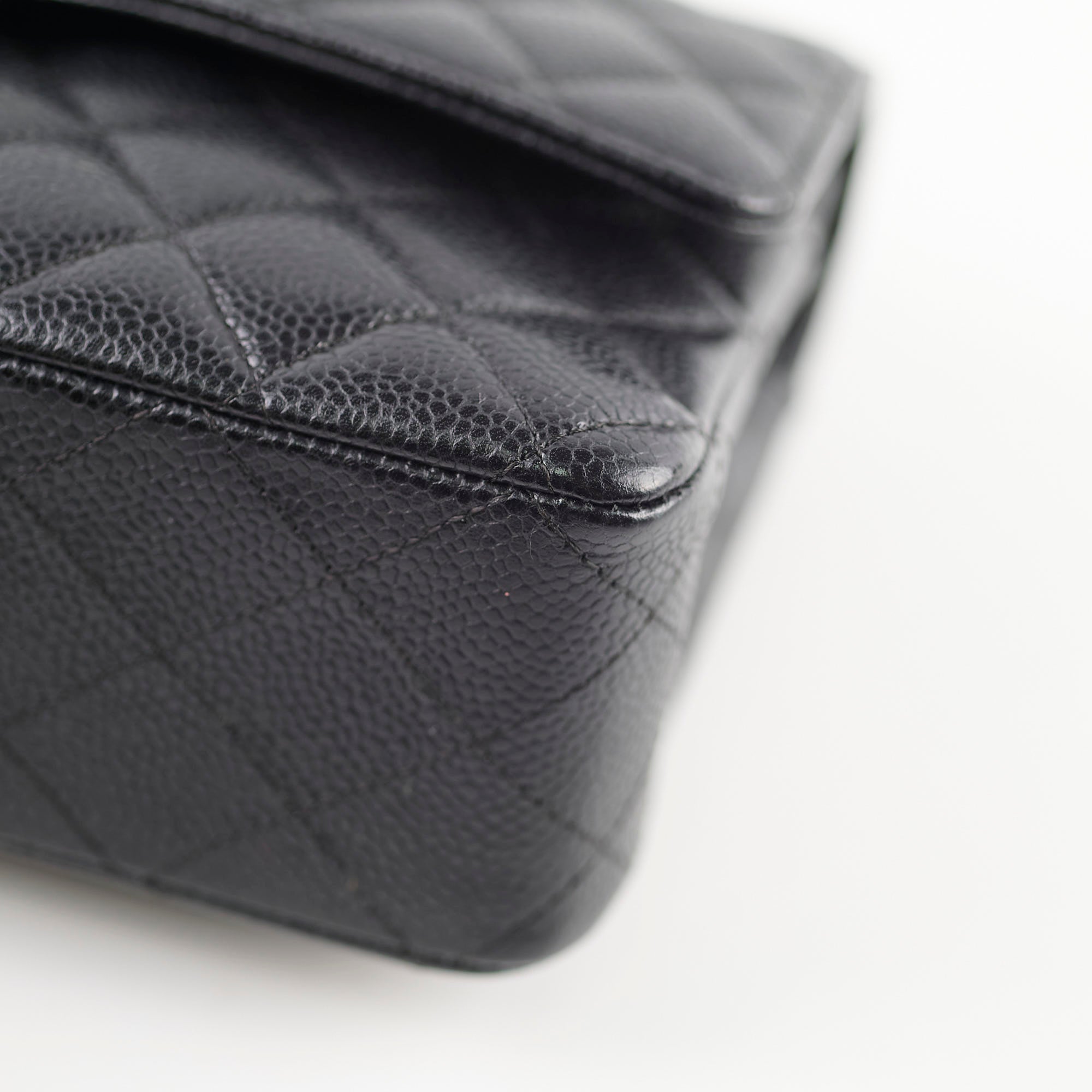 Chanel Medium/Large Caviar Double Classic Flap Black Handbag - Luxury Designer Shoulder Bag for Women | Perfect for Work, Evening Events & Special Occasions