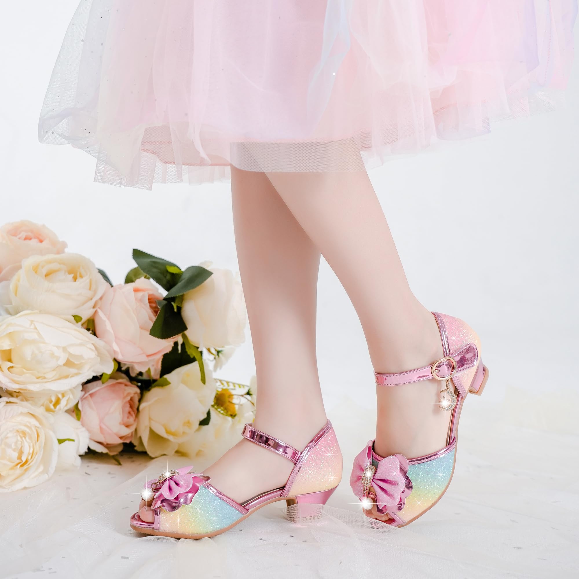 Osinnme Girls' Wedding Sandals for Toddlers & Little Kids - Flower Girl Shoes for Special Occasions, Birthday Parties & Formal Events