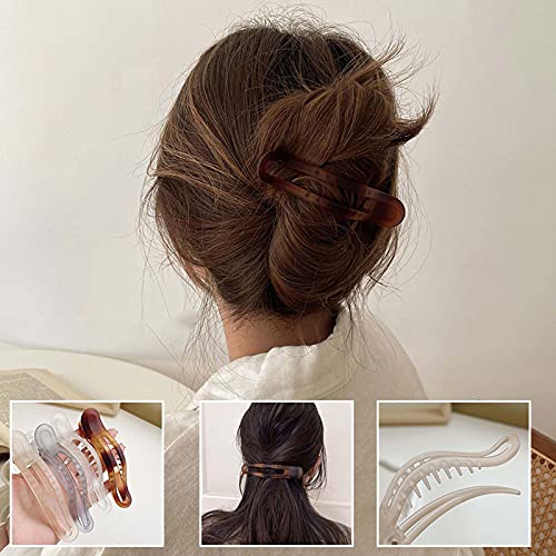 Duckbill Side Slide Flat Hair Clips - 4PCS No Slip French Hairpins for Women with Inner Teeth | Alligator Hair Claw Clamps for Lazy Styling, Fashion Hair Accessories | Perfect for Work, Parties & Everyday Use
