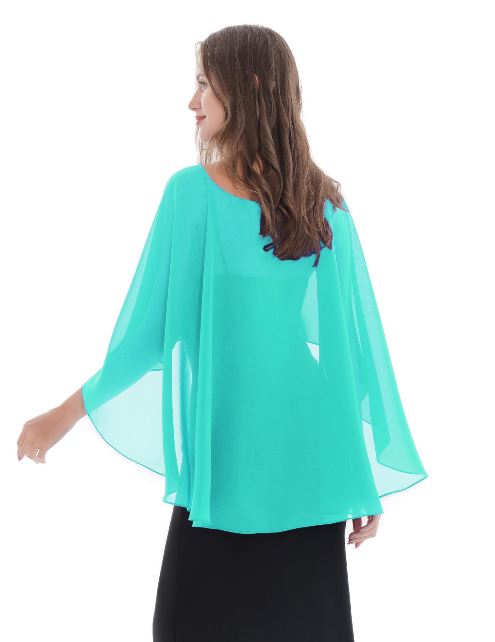 Elegant Women's Chiffon Capelet Shawl - Soft Bridesmaid Wrap for Evening Dresses & Wedding Cover Up | Perfect for Formal Events, Parties & Special Occasions
