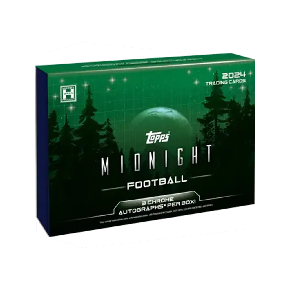 2024 Topps Midnight Football Hobby Box - Premium NFL Trading Cards Collection for Collectors & Fans - Perfect for Gifts, Fantasy Football, and Sports Memorabilia Displays