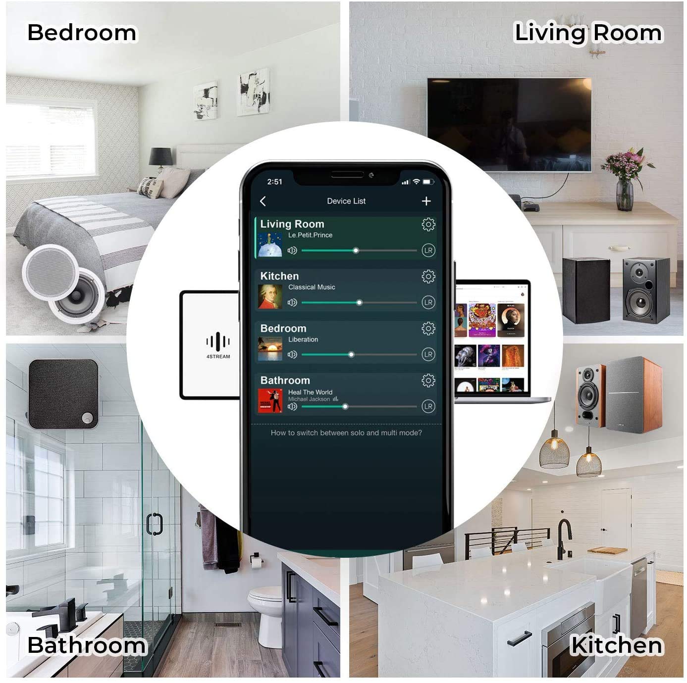 Arylic Up2stream A50+ 50W x 2 Stereo Amplifier - Wireless WiFi & Bluetooth Multiroom Audio System for Home Speakers | Supports AirPlay, Spotify & Tidal | Perfect for Living Room, Bedroom or Office Music Streaming