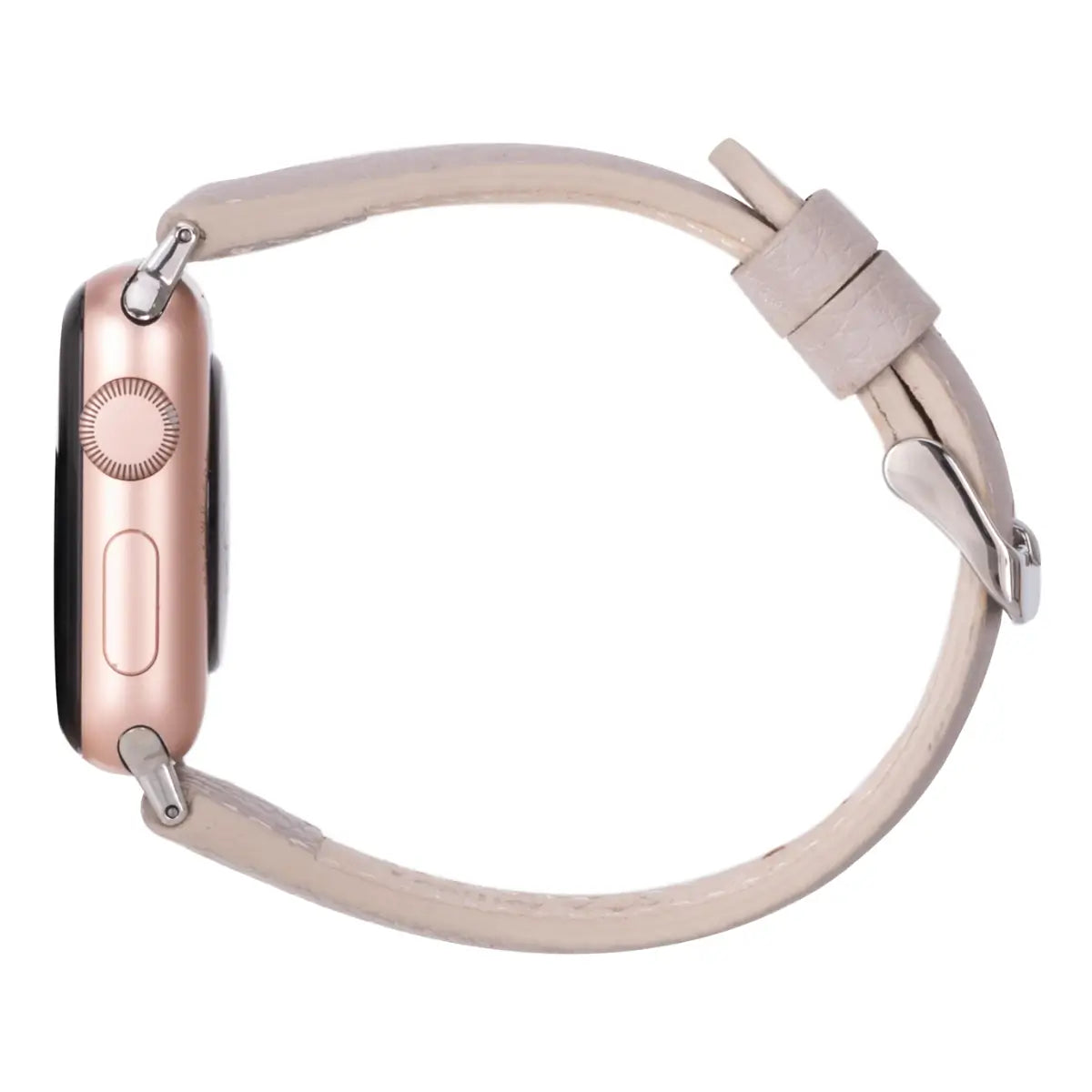 Premium Beige Genuine Leather Slim Apple Watch Band - Stylish & Comfortable for Everyday Wear, Workouts & Fashion Accessories