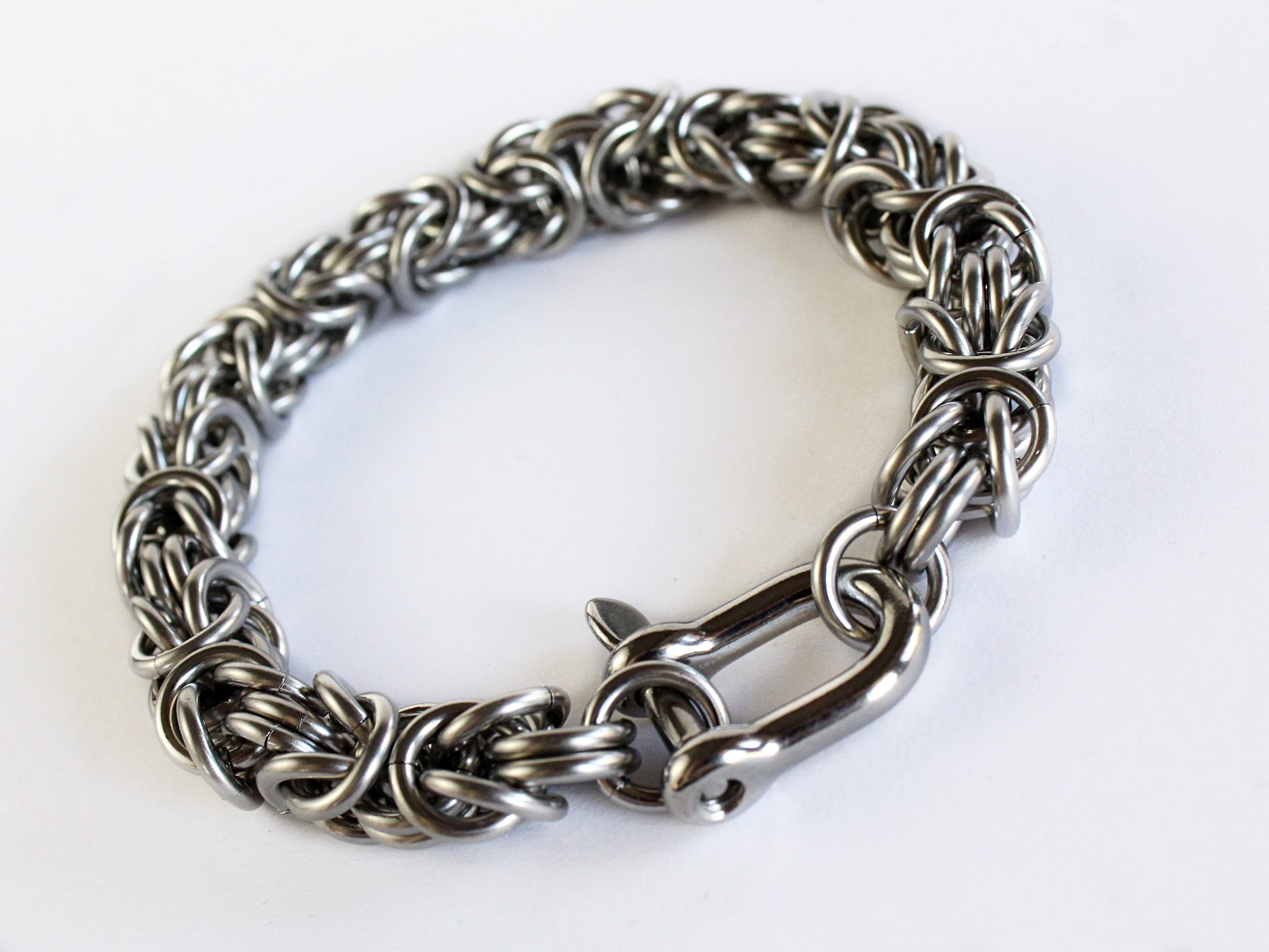 Men's Stainless Steel Byzantine II 14 Gauge Bracelet - Durable & Stylish Chain Link Jewelry for Casual Wear, Gifts & Special Occasions
