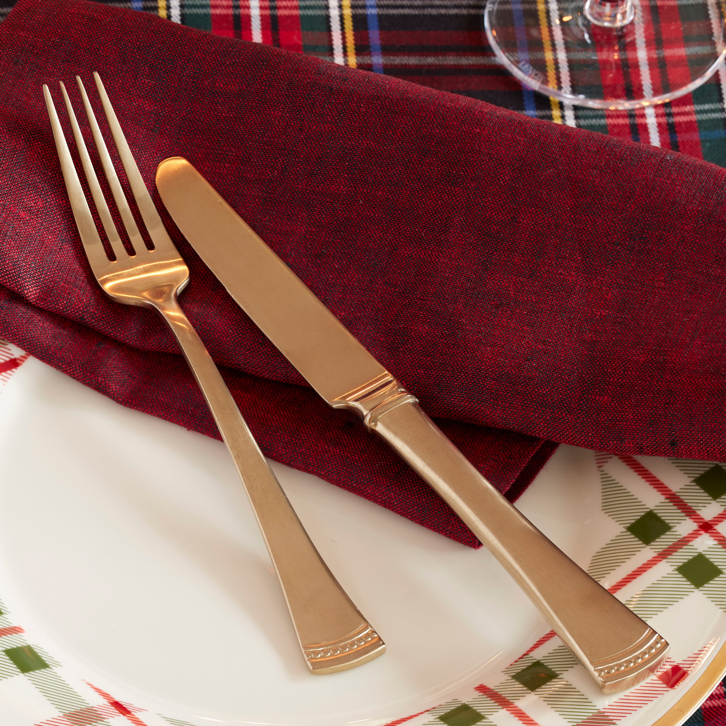 Portola Gold Satin 20-Piece Flatware Set - Elegant Stainless Steel Cutlery for Dining, Weddings & Special Occasions