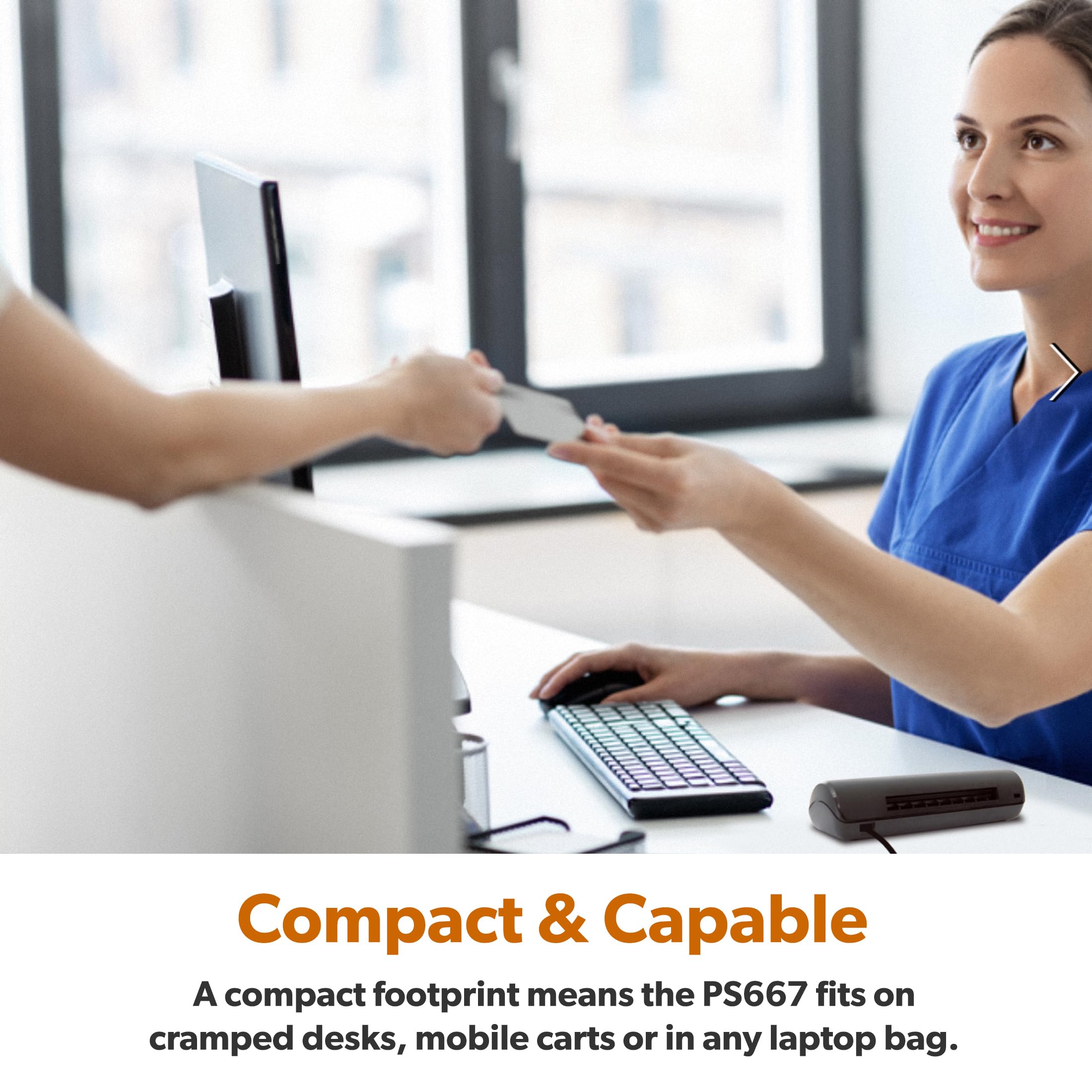 Ambir Technology PS667 Simplex A6 Card Scanner - High-Speed USB Business Card & ID Document Scanner for Office & Home Use | Compact Design with OCR Software | Perfect for Contact Management, Digital Archiving & Data Entry