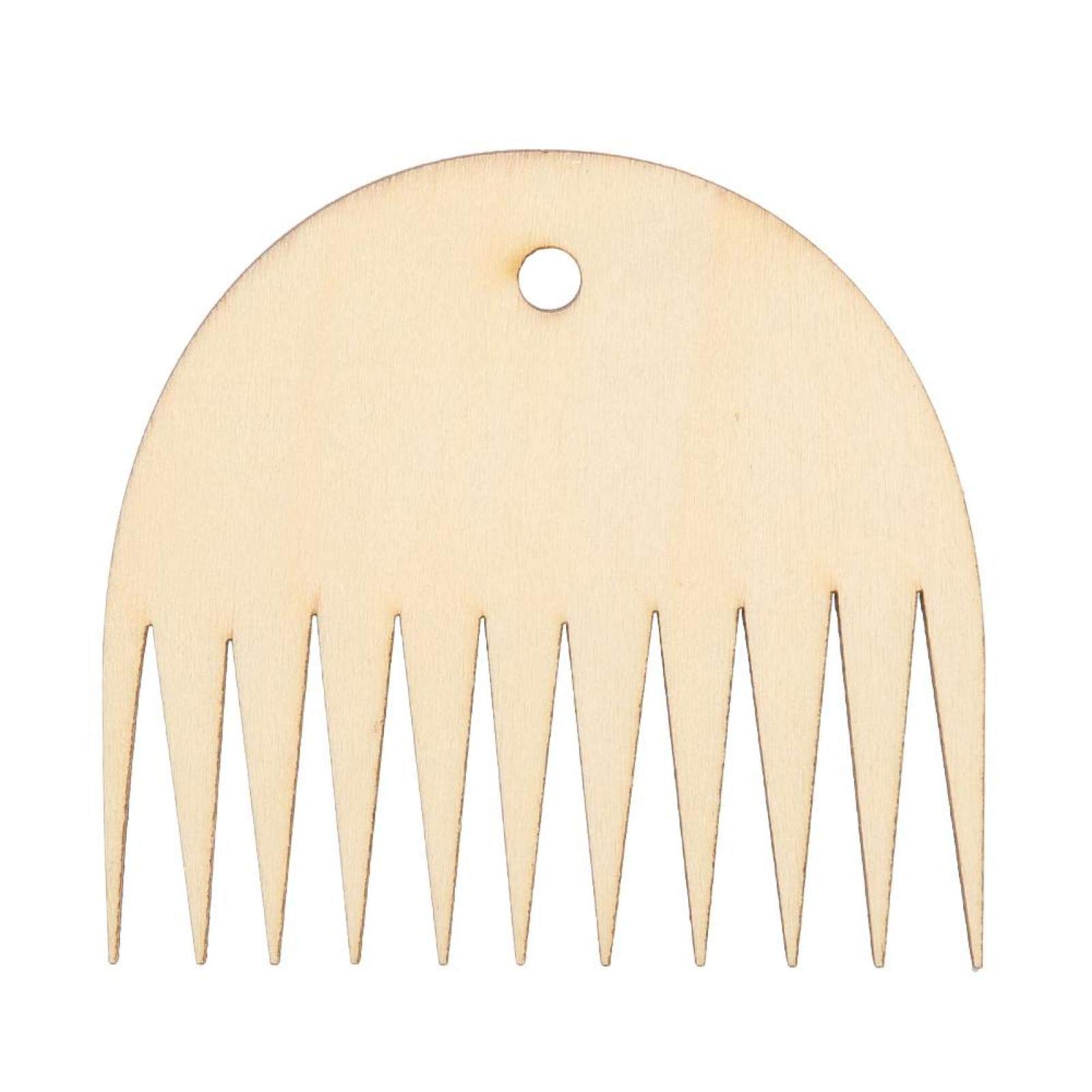 Professional Wooden Tapestry Weaving Tool - 11 Teeth DIY Braiding Comb for Bro Knitting Machine & Hand Loom (3