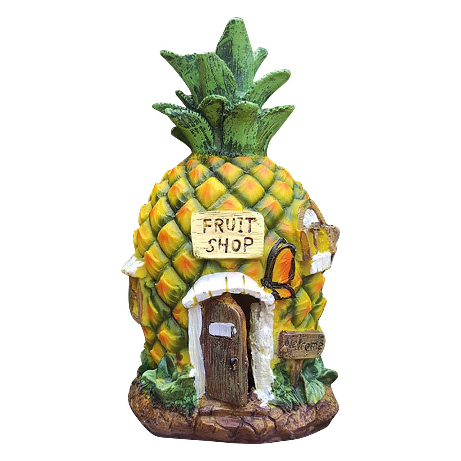 Solar LED Garden Lights - Strawberry & Pineapple Shape Outdoor Decorative Lighting for Patio, Balcony, Lawn & Yard | Solar Powered LED Statue Decor | Weatherproof Landscape Lighting for Garden Parties, Pathway Illumination & Backyard Decor