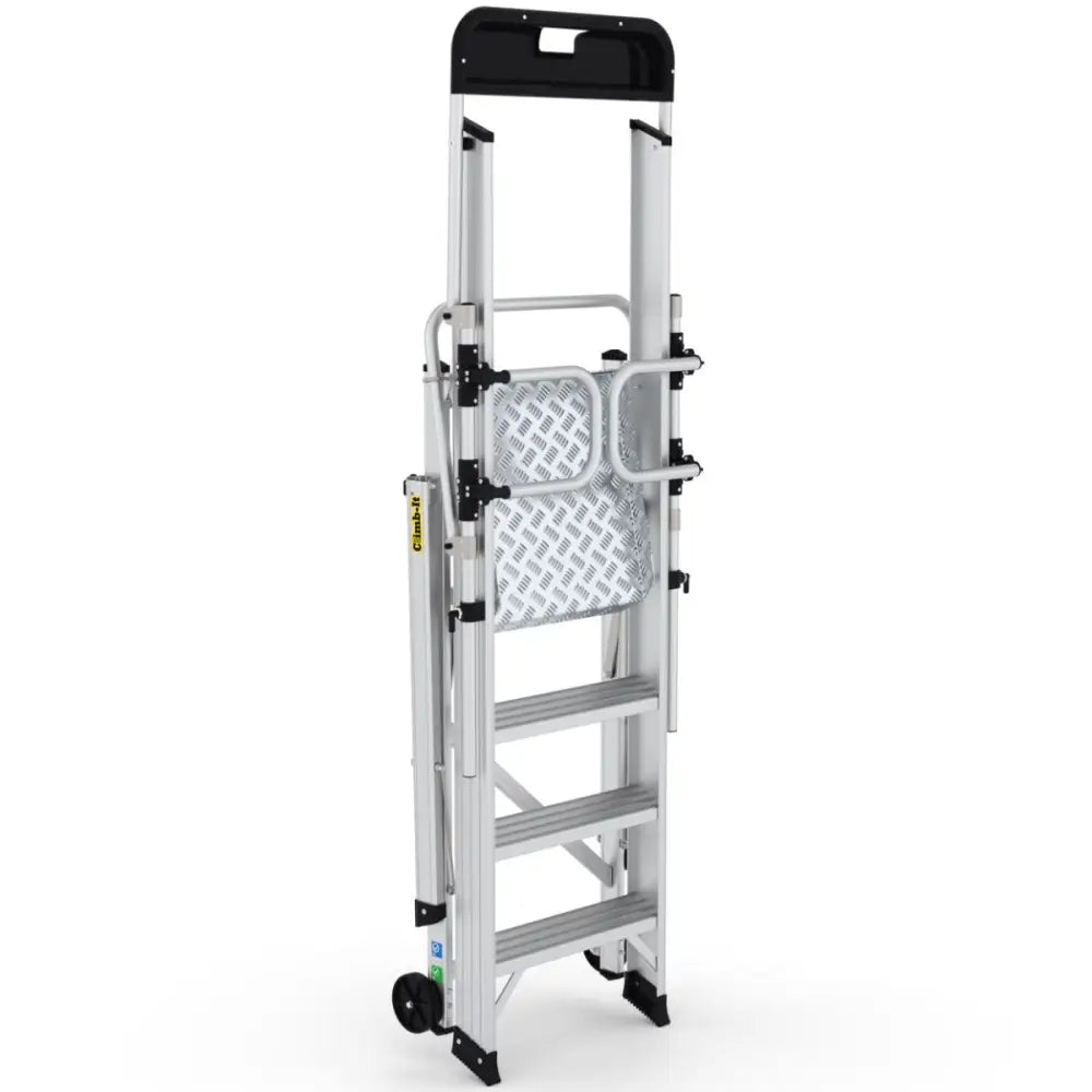 Climb It Large Platform Folding Steps with Safety Gates - Heavy Duty Aluminum Ladder for Kids & Toddlers - Perfect for Playrooms, Bedrooms, and Indoor Play Areas