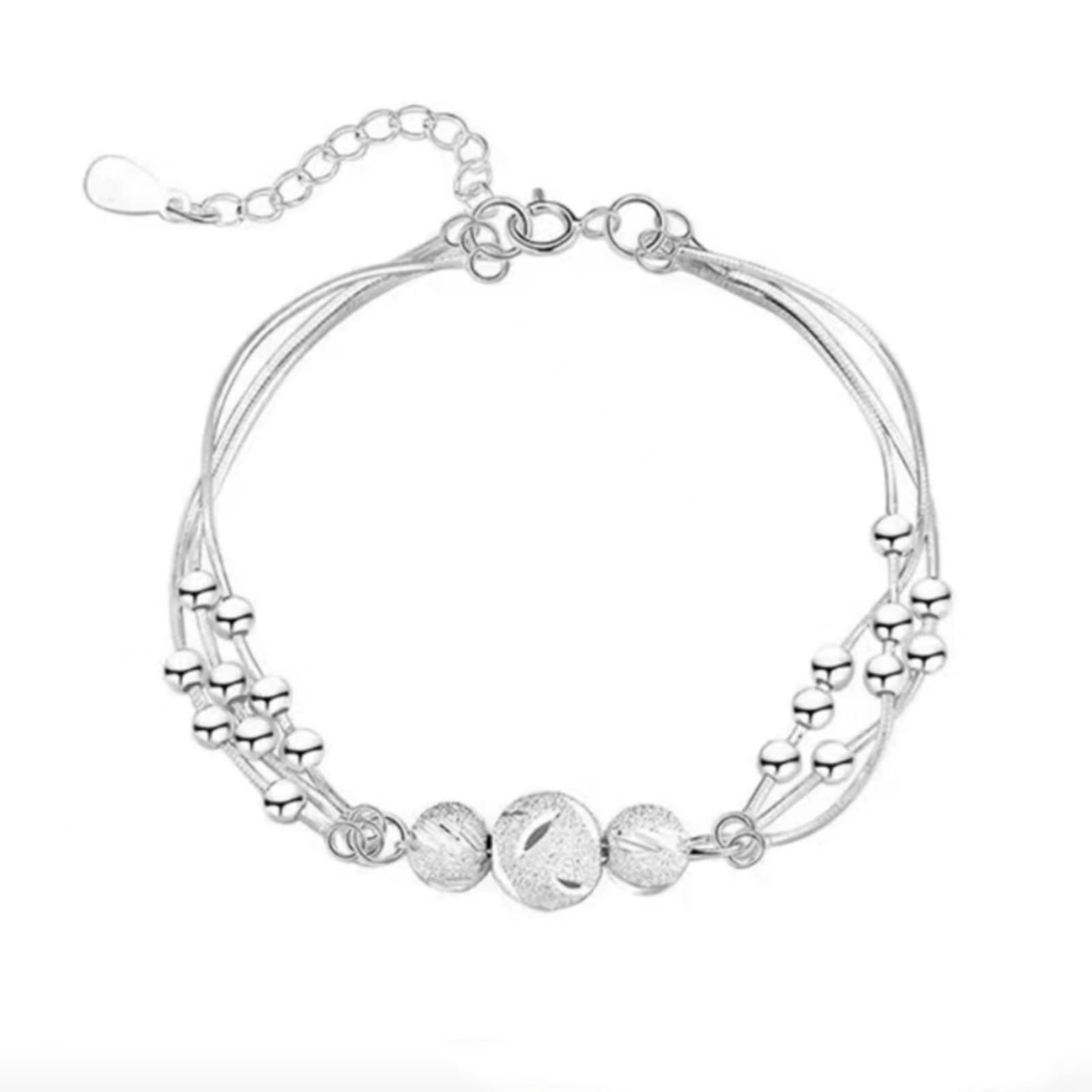 2024 Newest 925 Sterling Silver Bracelet for Women - Elegant Black Adjustable Bangle, Perfect for Gifts, Parties & Everyday Wear
