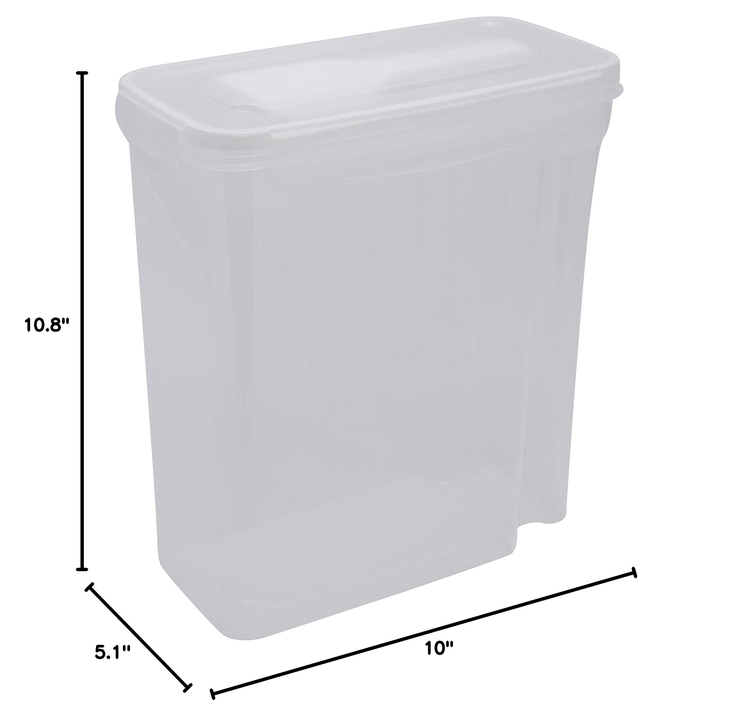 2 Pack Airtight Cereal Storage Containers with Scooper - Medium Clear Food Storage Bins for Kitchen & Pantry Organization - Keep Cereal, Snacks, and Dry Foods Fresh - Perfect for Breakfast, Baking, and Meal Prep