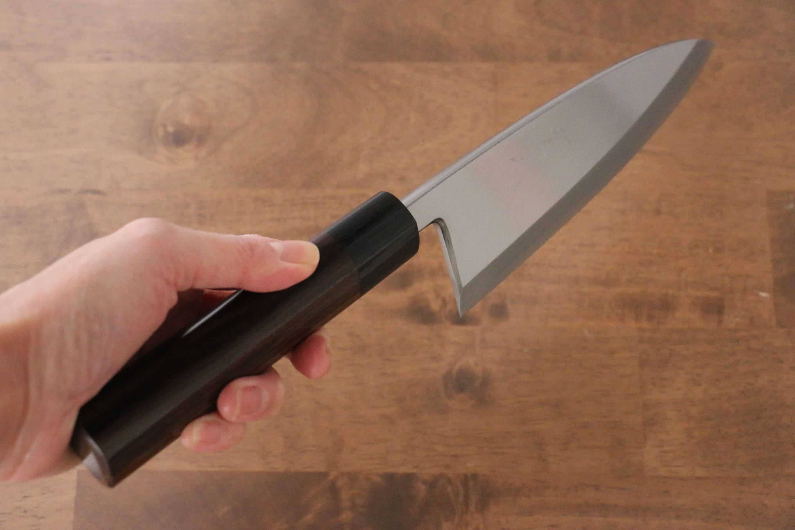 Premium Jikko Silver Steel No.3 Deba Knife 165mm - Japanese Professional Chef Knife with Shitan Handle - Perfect for Sushi, Fish Filleting & Japanese Cuisine Preparation