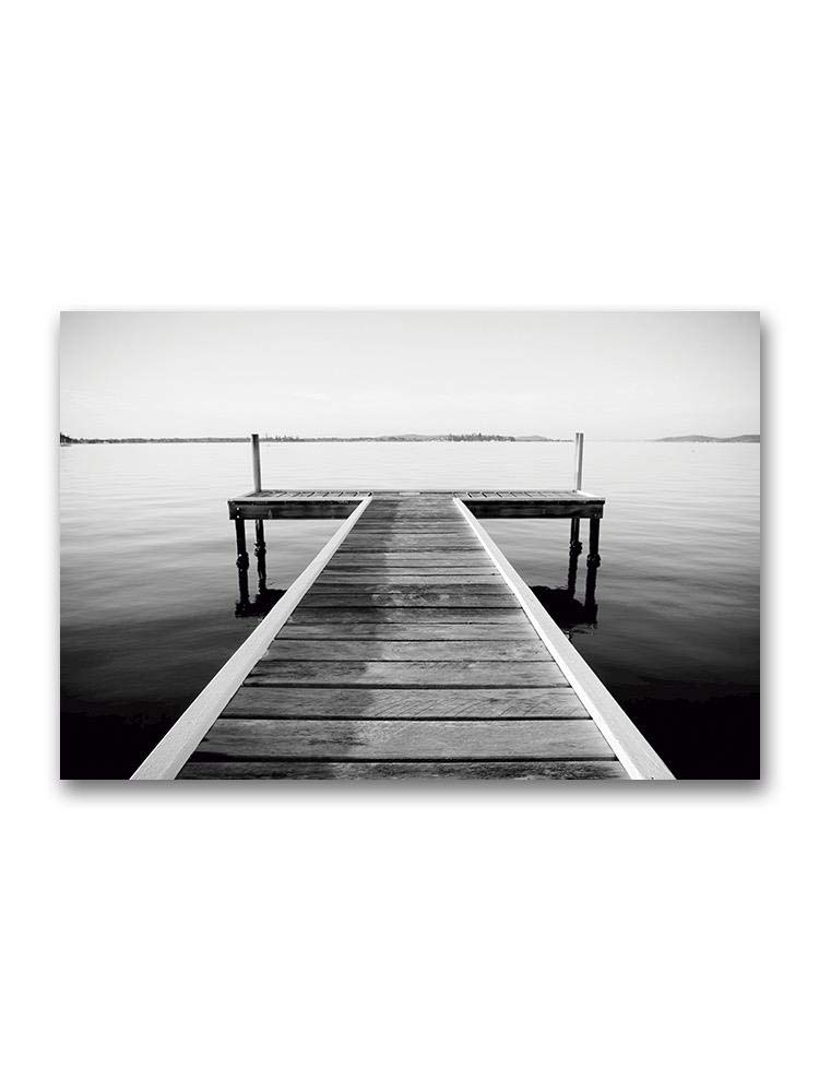 Vintage Wooden Pier Wall Art Poster - Coastal Beach Decor for Living Room, Bedroom & Office - Nautical Themed Home Decoration