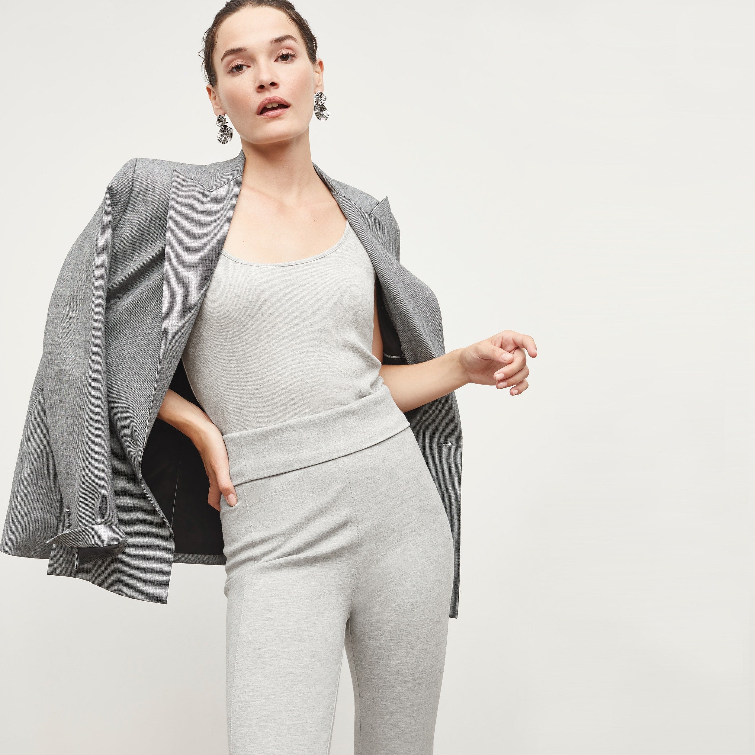 Stella Women's Washable Ponte Leggings - Gray Melange | Comfortable & Stylish for Yoga, Workout & Everyday Wear