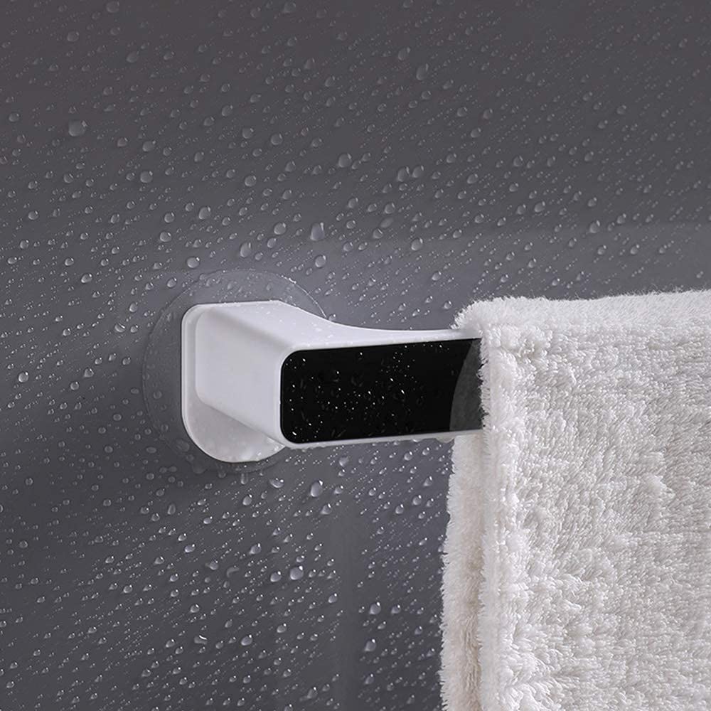 XEREBIAN No Drill Plastic Self Adhesive Wall Mount Paper Towel Holder - Strong Adhesive for Kitchen, Bathroom, Toilet, Under Cabinet, Garage, Laundry, Pantry - Easy Installation Space Saving Organizer for Home & Office Use