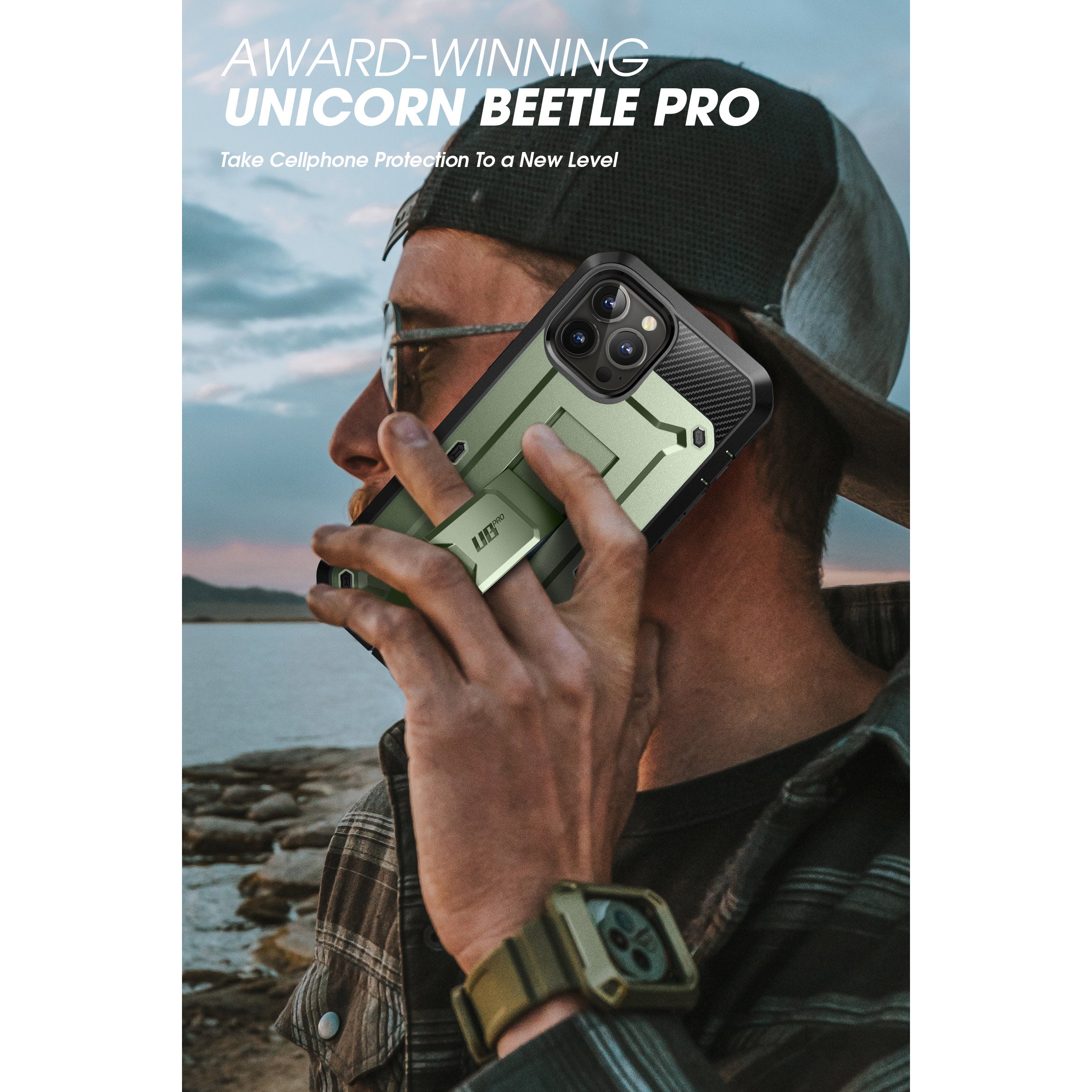 iPhone 13 Pro Max 6.7 inch Unicorn Beetle Pro Rugged Case - Dark Green Protective Cover with Military-Grade Drop Protection | Perfect for Outdoor Adventures, Construction Work & Extreme Sports