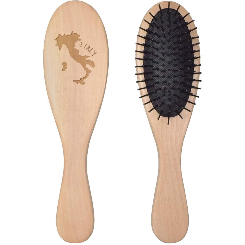 Premium Italian Wooden Hairbrush for Smooth & Shiny Hair - Natural Boar Bristle & Wood Massage - Perfect for Daily Hair Care, Styling & Scalp Stimulation (HA00007029)