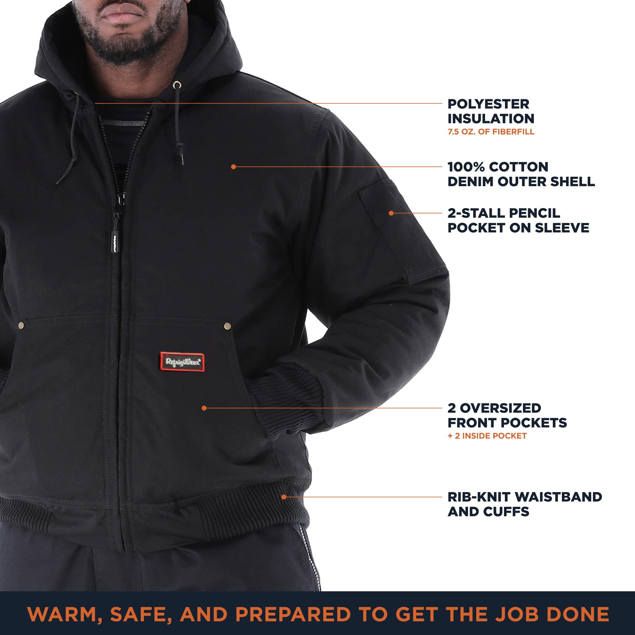 RefrigiWear ComfortGuard Insulated Work Jacket - Water-Resistant Winter Coat for Men & Women - Heavy Duty Cold Weather Gear for Construction, Hunting & Outdoor Work