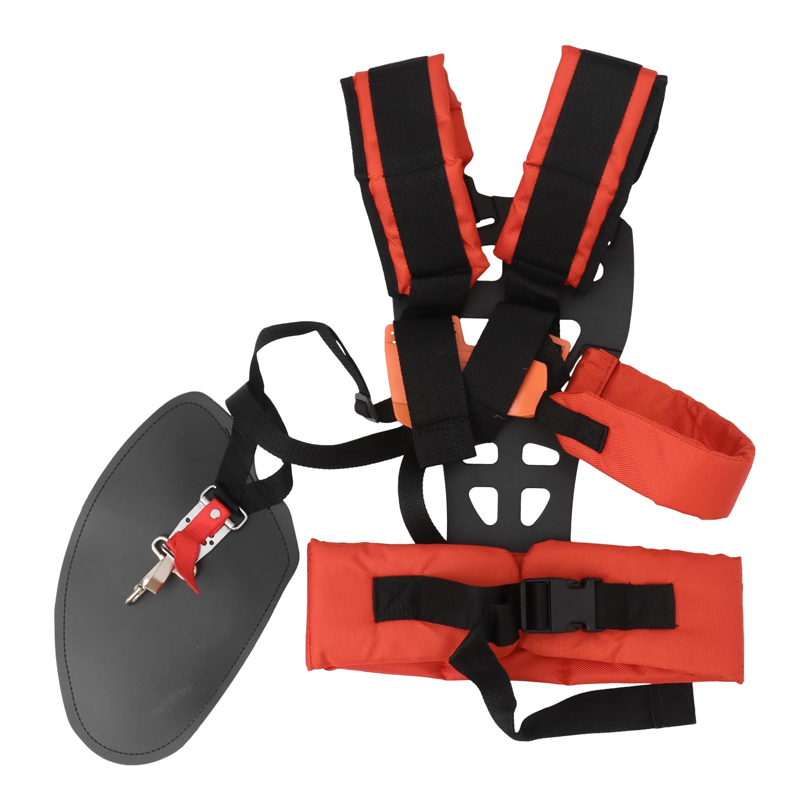 DOITOOL Adjustable Double Shoulder Harness Strap for String Trimmer & Lawn Mower - Comfort Padded Belt with Ergonomic Design - Ideal for Brush Cutter, Weed Eater & Yard Maintenance (Orange) - Perfect for Landscaping, Gardening & Professional Lawn Care