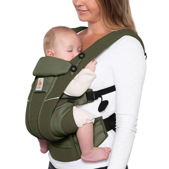 Ergo Baby Omni Breeze Baby Carrier - Lightweight & Breathable Olive Green for Newborn to Toddler | Perfect for Hiking, Travel & Everyday Use