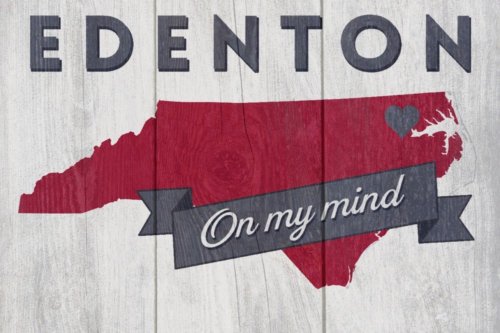 Edenton North Carolina Travel Poster - 36x54 Giclee Gallery Print, Vintage State Wall Art Decor for Home & Office - Perfect for Coastal Theme Rooms, Southern Style Interiors & Travel Enthusiasts