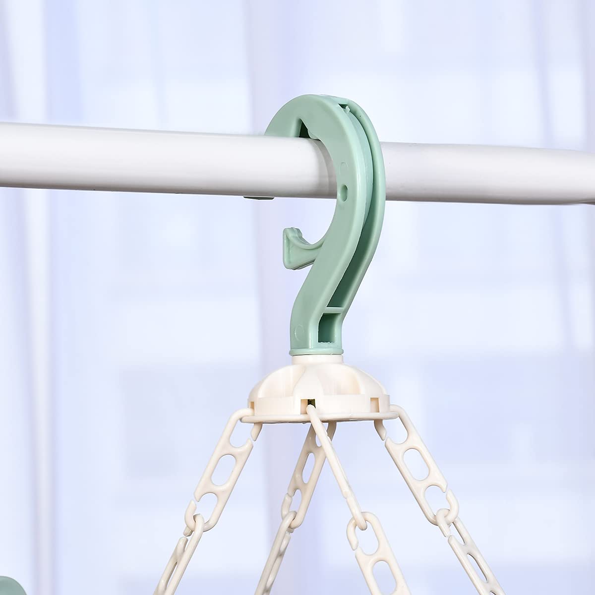 Foldable Plastic Clothes Drying Rack with 32 Clips - Windproof Laundry Hanger for Socks, Bras & Underwear | Space-Saving Drip Dry Solution for Apartments, Dorms & Travel