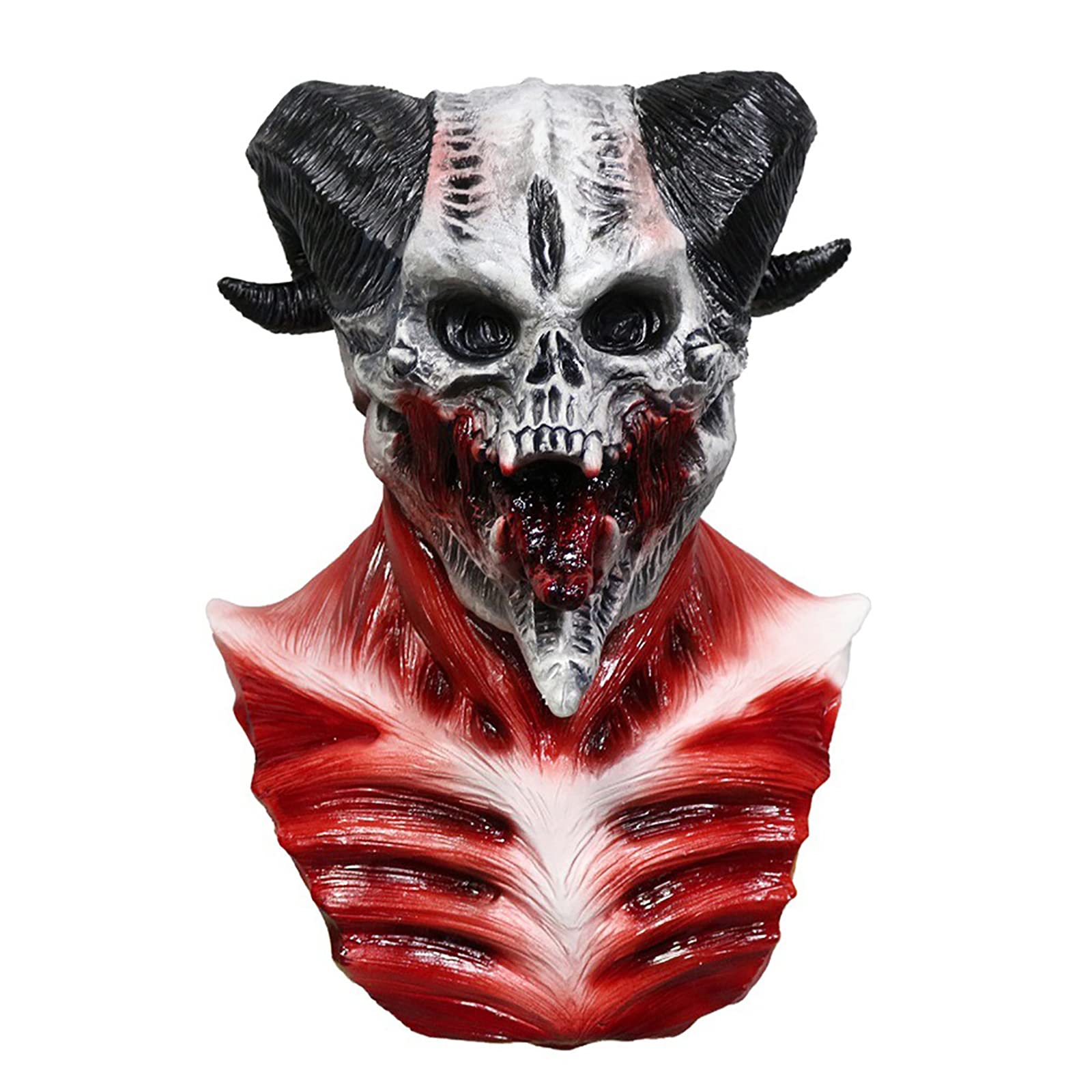 Scary Halloween Latex Mask - Demon Goat Head Costume Mask for Cosplay, Horror Parties & Themed Events