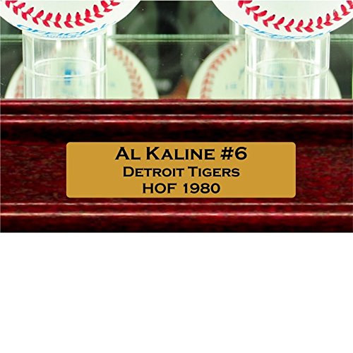 Premium Double Baseball Display Case with Engraving & UV Protection Glass (99% Block) - Perfect for Showcasing Autographed Baseballs in Home, Office or Sports Memorabilia Collections