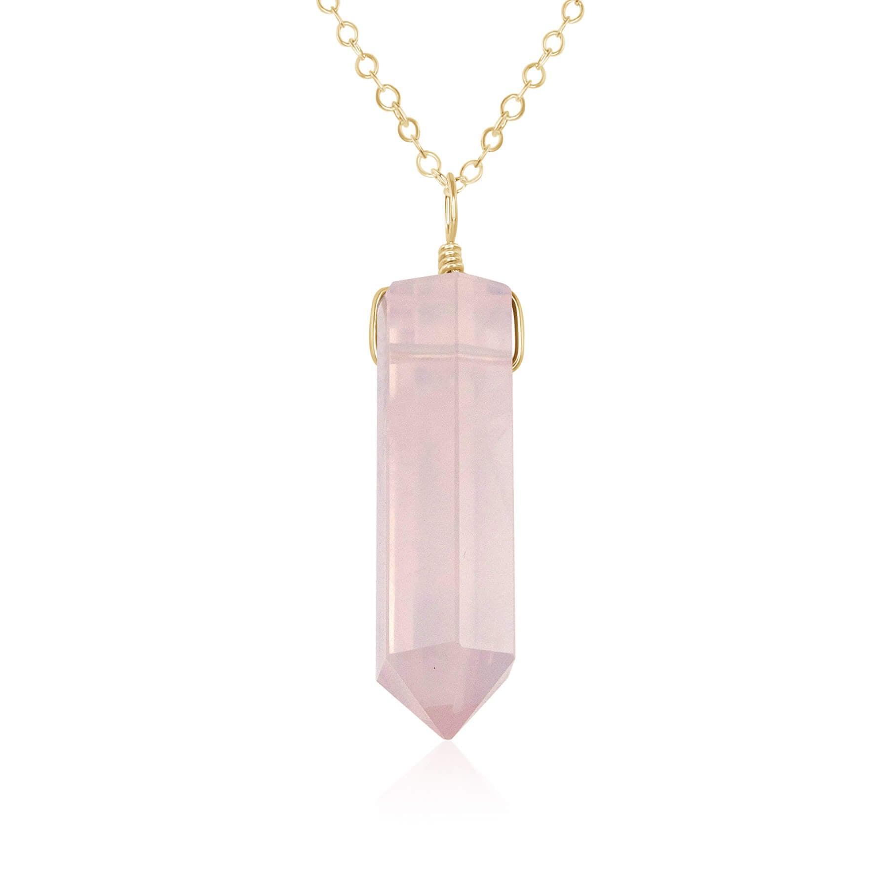 Rose Quartz Crystal Pendant Necklace - Healing Gemstone Jewelry for Women, Chakra Balancing & Positive Energy | Perfect for Meditation, Yoga & Spiritual Gifts