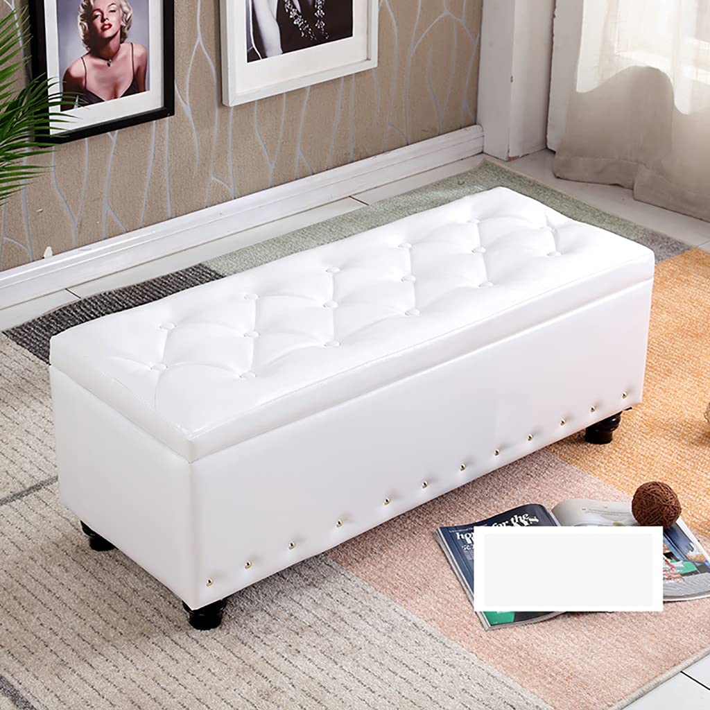 White 60x40x40cm Shoe Storage Bench with Cushion - Multifunctional Entryway Stool for Shoe Stores, Clothing Stores & Home Use - Perfect for Trying on Shoes, Organizing Entryways & Adding Seating