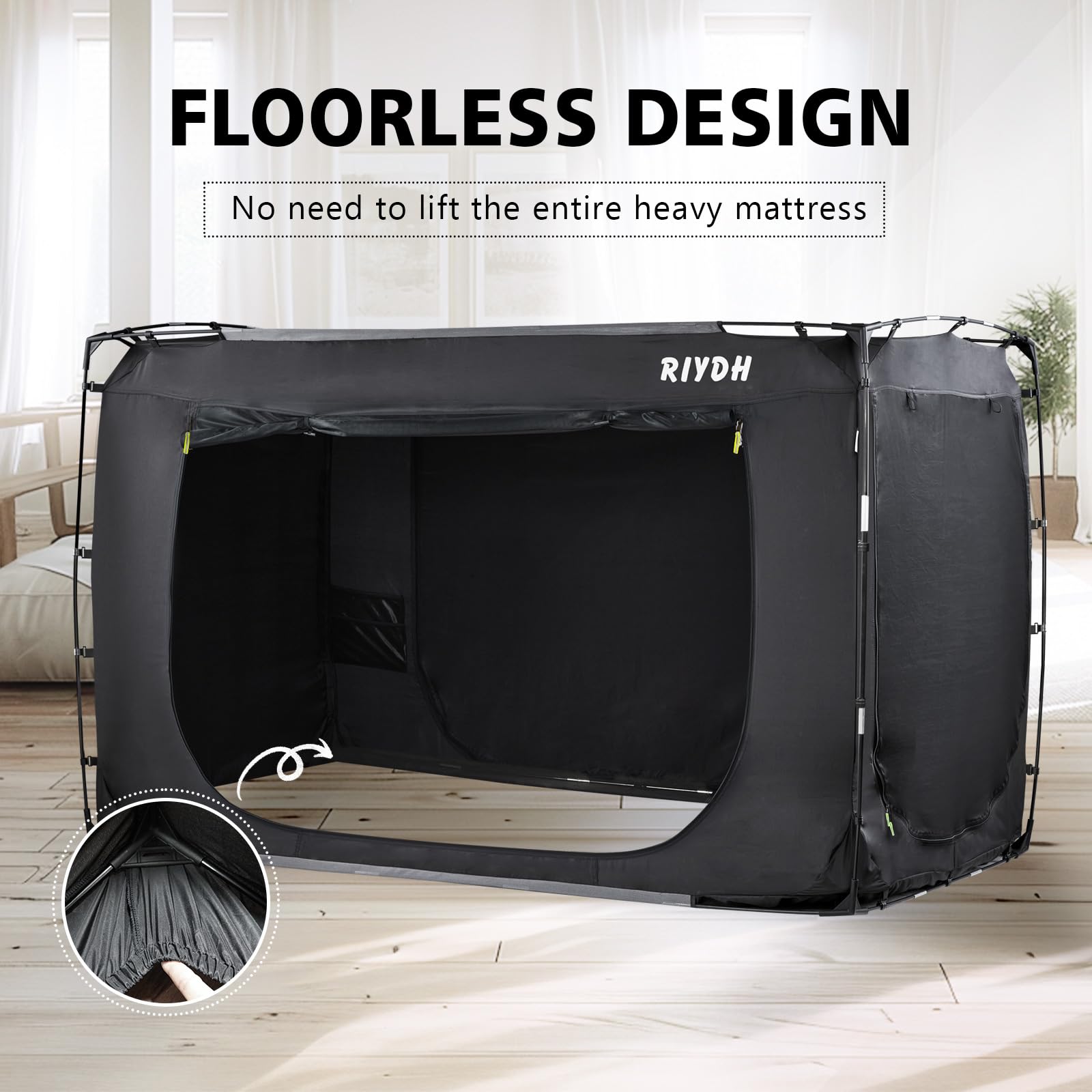 King Size Bed Tent Canopy for Adults & Kids - Portable Blackout Sleeping Tent with 3 Doors, Breathable Design for Indoor Use | Perfect for Camping, Privacy, Kids Playroom & Cozy Bedroom Retreat