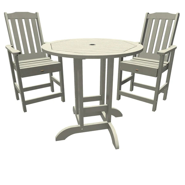 Weather-Resistant 3-Piece Round Counter Height Outdoor Dining Set - Perfect for Patio, Deck, and Backyard Gatherings