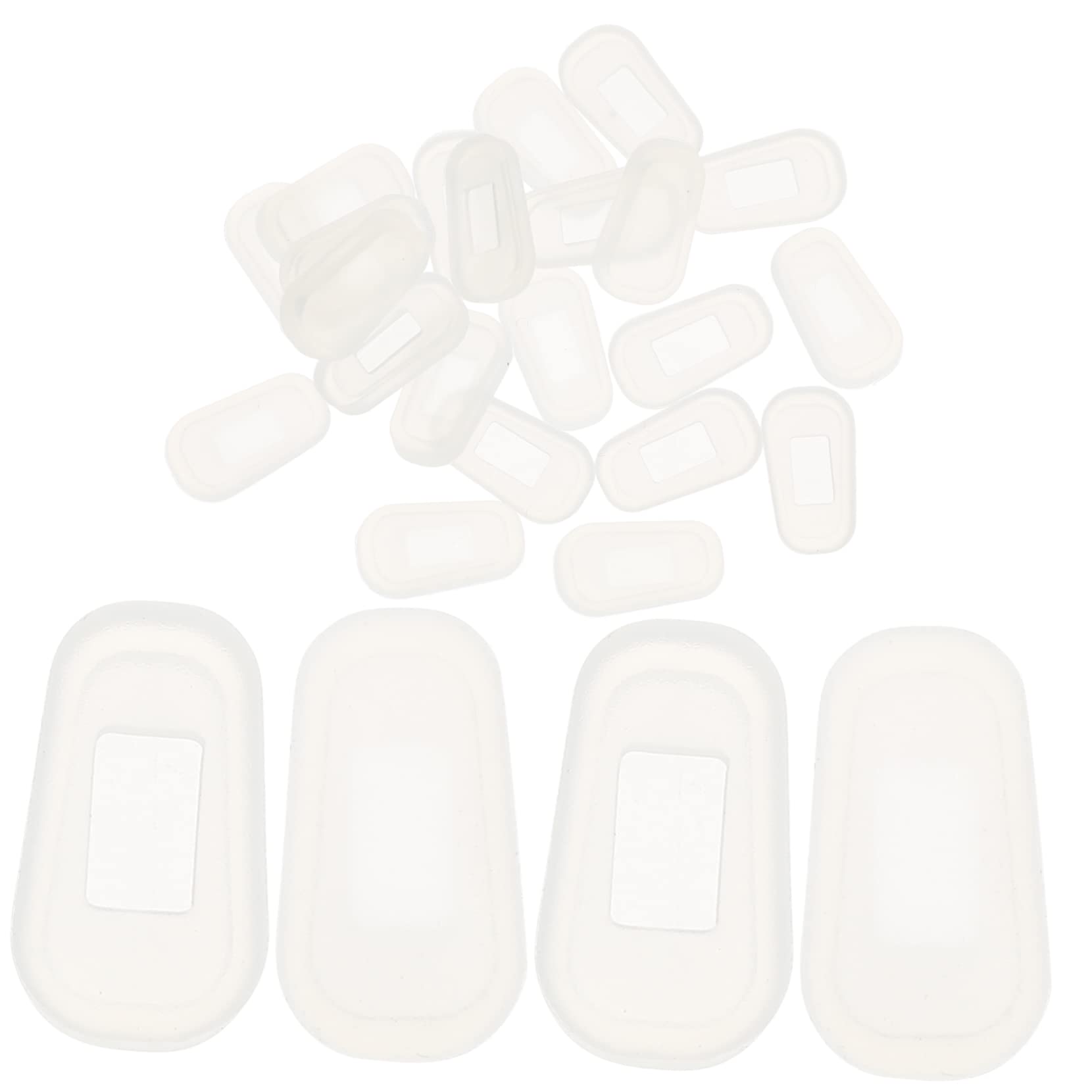 Healeved 60 Pairs Silicone Nose Pads for Glasses - Soft Gel Replacement Nose Pads for Eyewear Accessories - White Anti-Slip Comfort Nose Cushions - Perfect for Reading, Driving & Daily Use