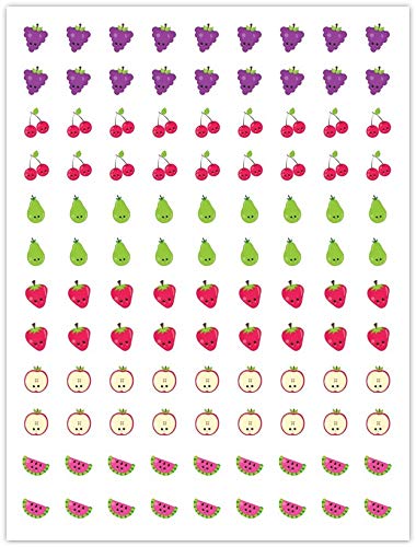540-Piece Character Stickers Set - Stars, Shoes, Fruit, Hearts & Potatoes for Kids Scrapbooking, Journaling & DIY Crafts